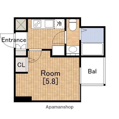 SERENITE本町REFLET(1K/15階)の間取り写真