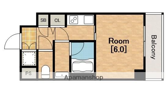 ブラン弁天町駅前(1K/5階)の間取り写真