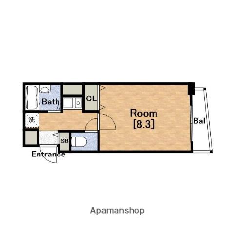 クレセント谷町(1K/10階)の間取り写真