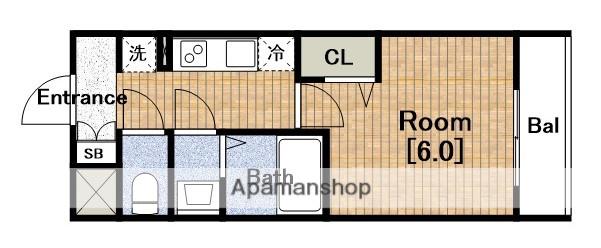 グランパシフィック塩草公園(1K/5階)の間取り写真