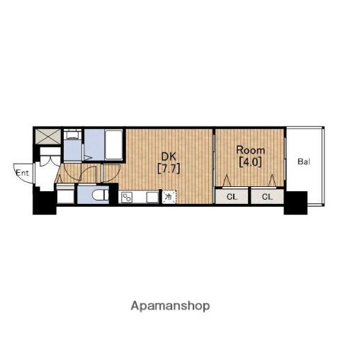 グランカーサ難波元町(1DK/3階)の間取り写真