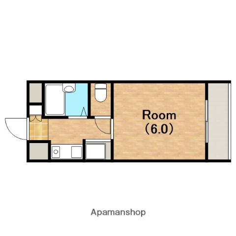 童夢ハイツ(1K/8階)の間取り写真