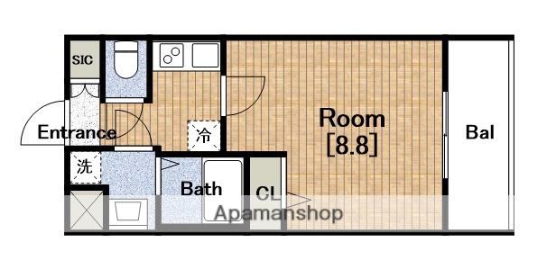 プレサンス谷町九丁目駅前(1K/5階)の間取り写真