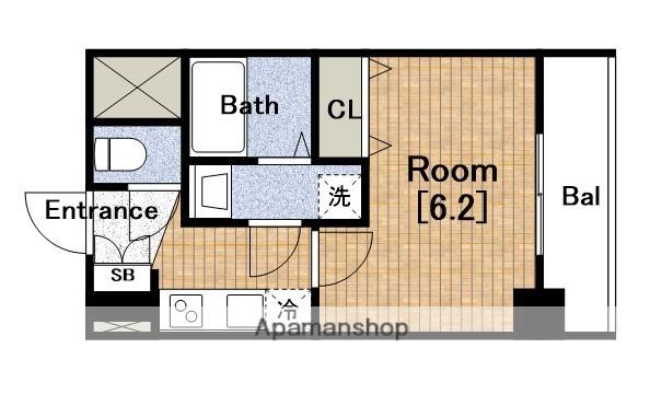 エスリード松屋町グレイス(1K/12階)の間取り写真