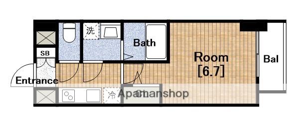 エスリード大阪上本町グリーズ(1K/15階)の間取り写真