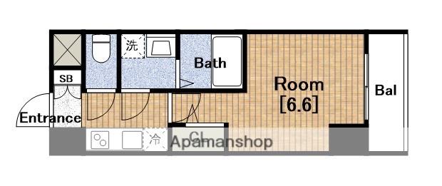 エスリード大阪上本町グリーズ(1K/6階)の間取り写真