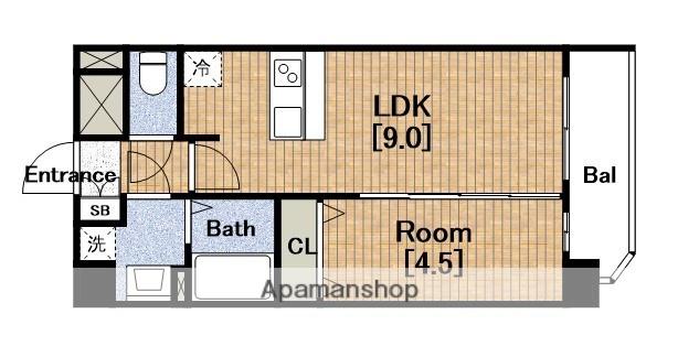 プレサンスOSAKA DOMECITYビーツ(1LDK/13階)の間取り写真