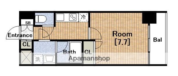 LA DOUCEUR九条(1K/11階)の間取り写真