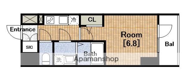 エスリード難波 THE FIRST(1K/8階)の間取り写真