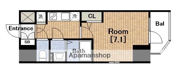 エスリード難波 THE FIRST(1K/13階)の間取り写真