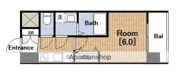 レオンコンフォート難波南Ⅱ(1K/8階)の間取り写真