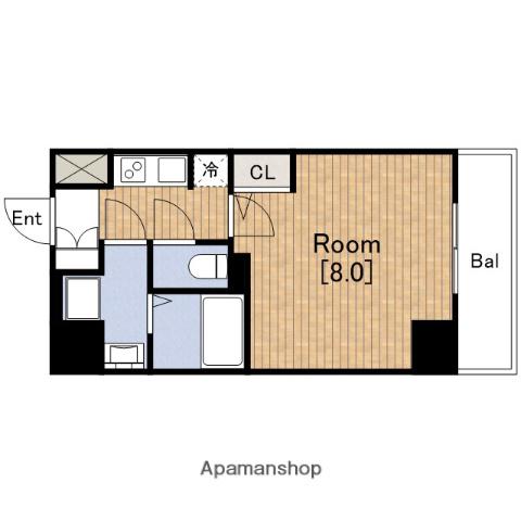 S-RESIDENCE西長堀(1K/3階)の間取り写真