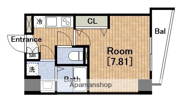 LUXE難波ウエスト(1K/14階)の間取り写真