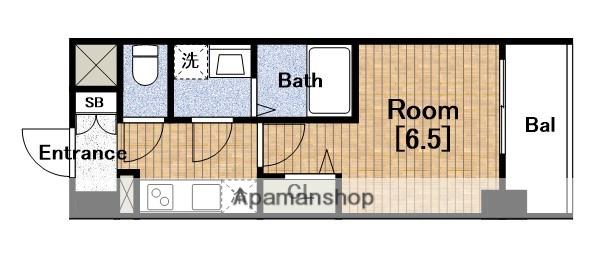 エスリード中之島ザ・コア(1K/4階)の間取り写真