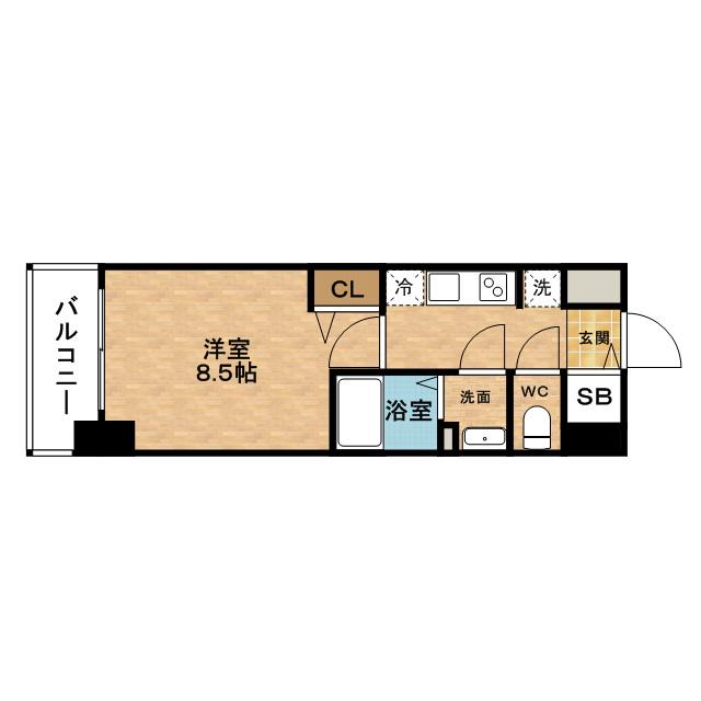 PHOENIX新大阪(1K/15階)の間取り写真