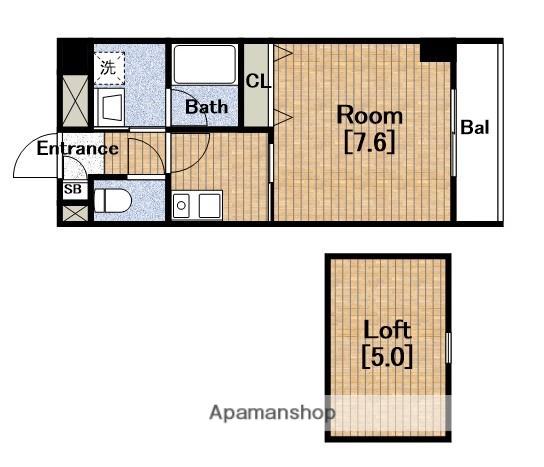 ボンジュール築港(1K/7階)の間取り写真