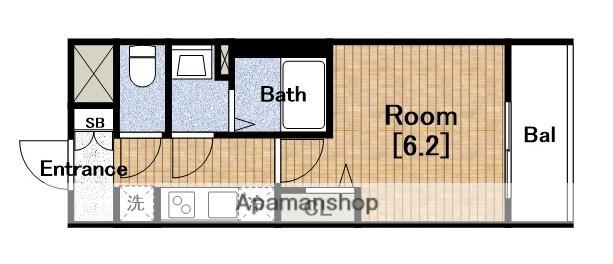 エステムコート四天王寺夕陽丘Ⅱ(1K/10階)の間取り写真