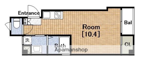 SAM BLDG(ワンルーム/5階)の間取り写真