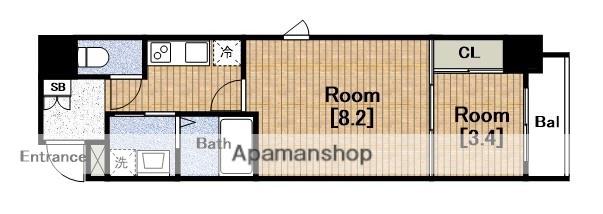 CAVANA本町(1DK/12階)の間取り写真