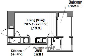 UTSUBO2(ワンルーム/4階)の間取り写真