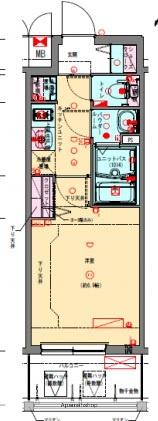 プレサンス京町堀(1K/6階)の間取り写真