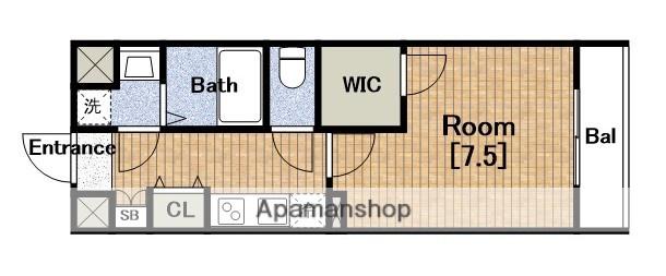 FOR REALIZE大阪ウエストベイ(1K/2階)の間取り写真