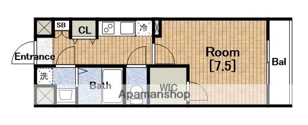 FOR REALIZE大阪ウエストベイ(1K/4階)の間取り写真