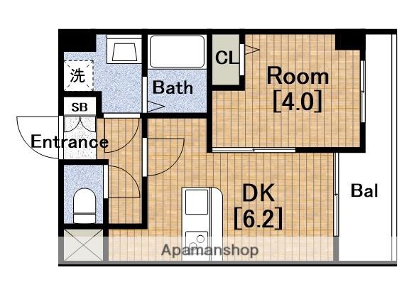 FOR REALIZE大阪ウエストベイ(1DK/5階)の間取り写真