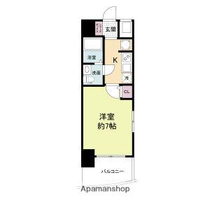 セレニテ桜川駅前プリエ(1K/4階)の間取り写真