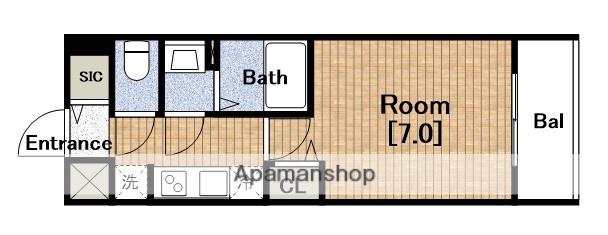 ファステート難波グランプリ(1K/15階)の間取り写真