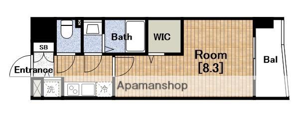 LUXE難波南(1K/14階)の間取り写真