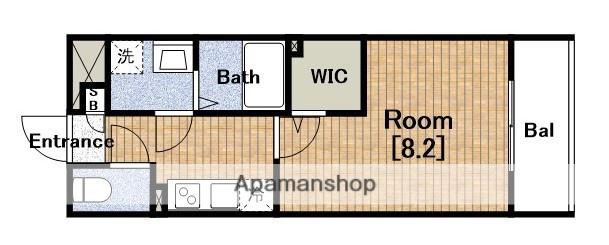 LUXE難波南(1K/9階)の間取り写真