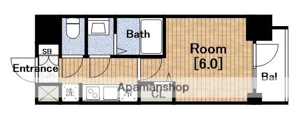 プレサンス松屋町ヴェルデス(1K/12階)の間取り写真