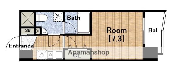 WILLDO市岡(1K/4階)の間取り写真