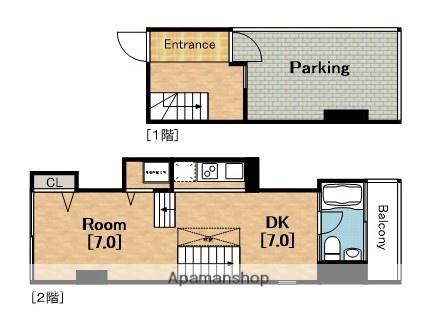 U RESIDENCE 弁天町是空弁天(1DK/1階)の間取り写真