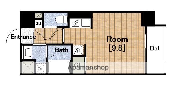 エグゼ大阪ドームⅡ(ワンルーム/8階)の間取り写真