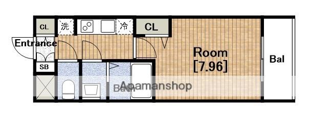 ラヴィータ難波元町(1K/13階)の間取り写真