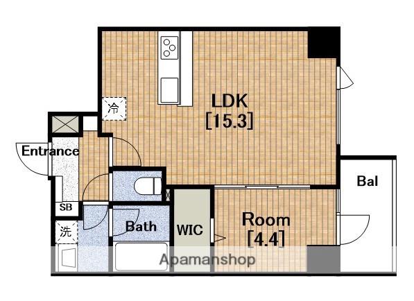 BRAVE徳井町(1LDK/4階)の間取り写真