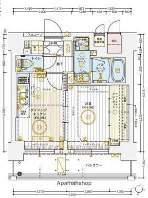 エステムコート難波Ⅵエント(1DK/13階)の間取り写真