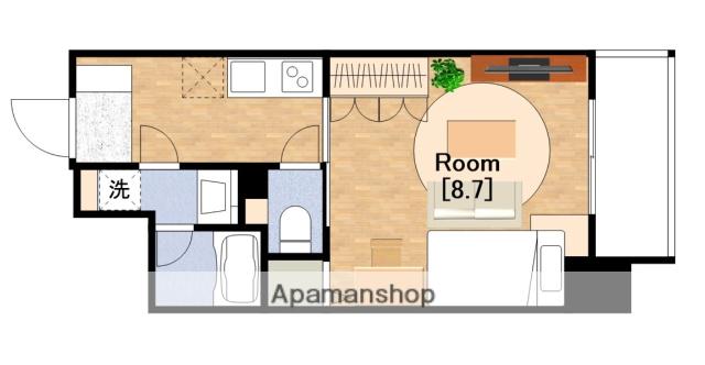 アスラン江戸堀(1K/2階)の間取り写真