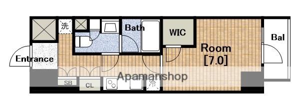エスリードコート堺筋本町プレール・ドゥーク堺筋本町Q(1K/4階)の間取り写真