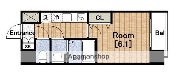 VITA弁天町(1K/8階)の間取り写真
