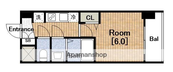 プレサンス南堀江ザ・センス(1K/15階)の間取り写真