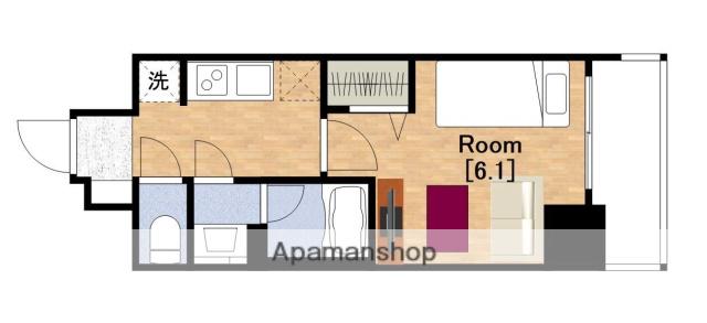 プレサンス天満橋ヴェルエラ(1K/2階)の間取り写真