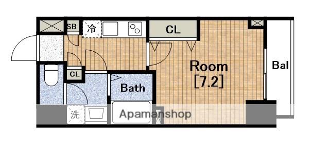 ファーストフィオーレ九条Ⅲサムティ大阪九条NOBLE(1K/6階)の間取り写真