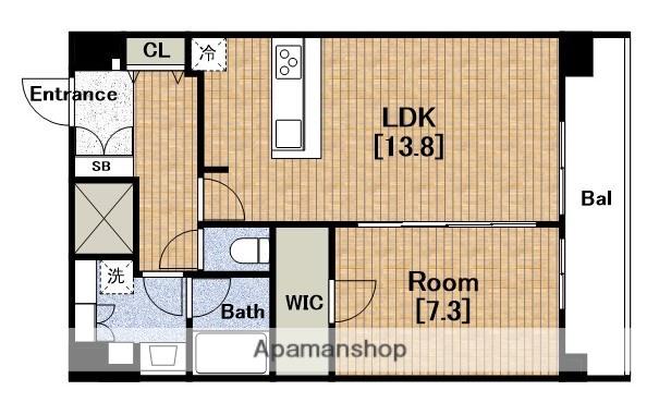 SPLENDIDE NAMBAIII(1LDK/15階)の間取り写真