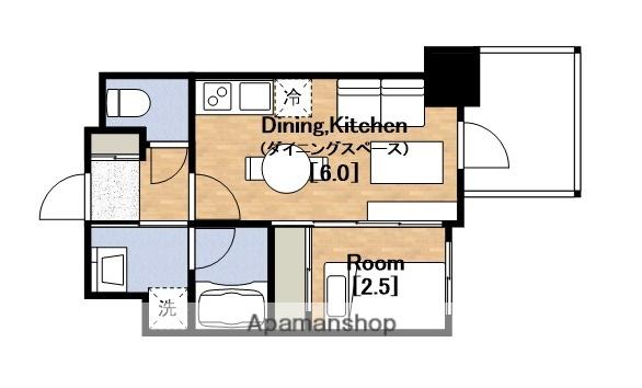セレニテ天満橋アリア(1DK/2階)の間取り写真