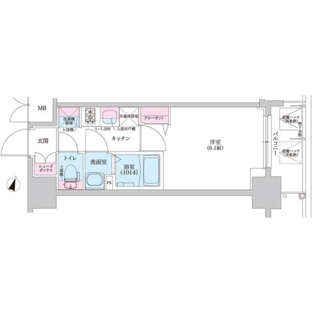 プレサンスブルーム東三国(1K/14階)の間取り写真