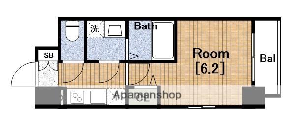 エスリード弁天町クレール(1K/4階)の間取り写真