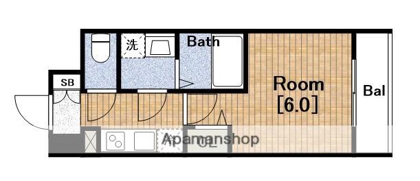 エスリード弁天町クレール(1K/9階)の間取り写真